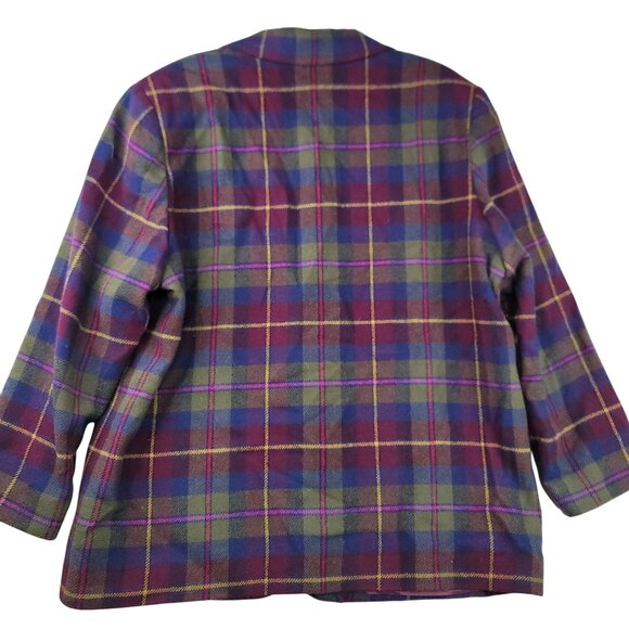 Vintage 90s Pendleton Plus Size 2X Womens Wool Plaid Blazer USA Deadstock New - Picture 7 of 11